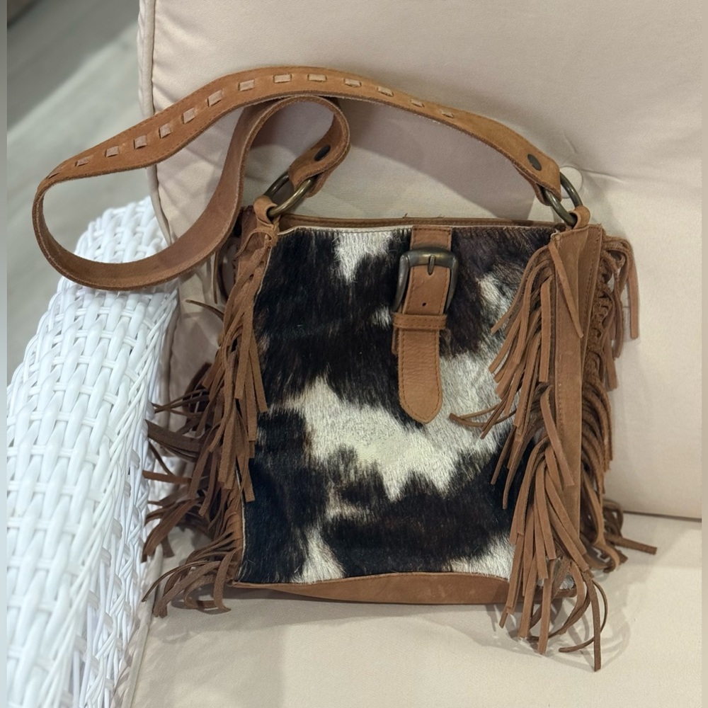 Dudra East Cowhide Leather Fringe Handbag